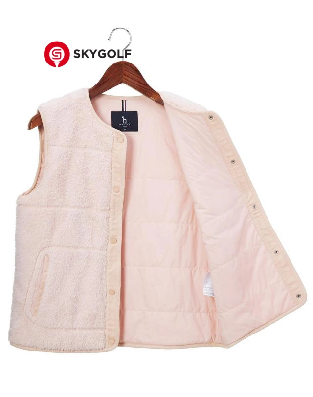 cận chất Áo vest Hazzys cổ tròn màu hồng