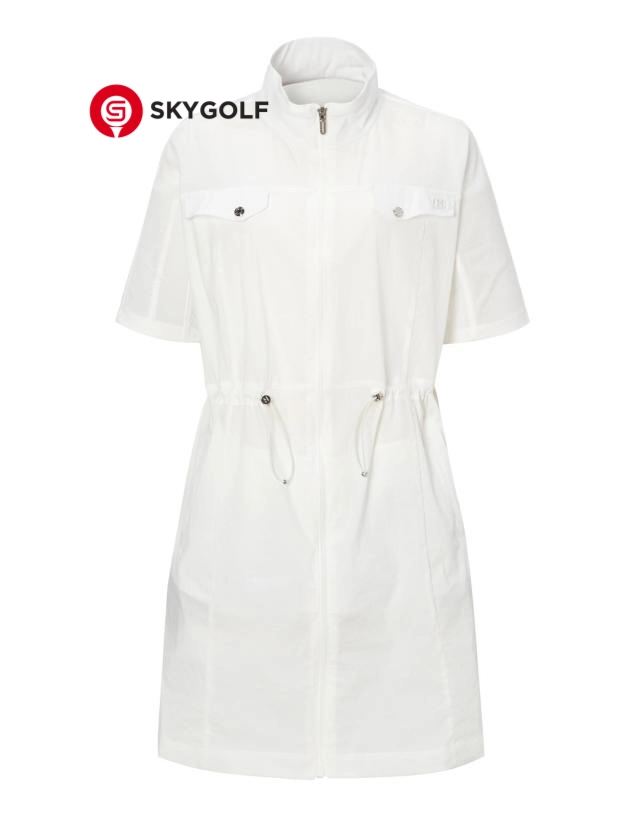 mặt trước váy dệt Hazzys kéo khóa màu trắng