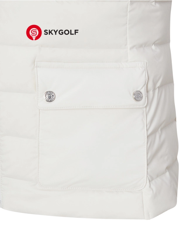 túi áo vest golf Hazzys dáng xuông nhẹ màu kem