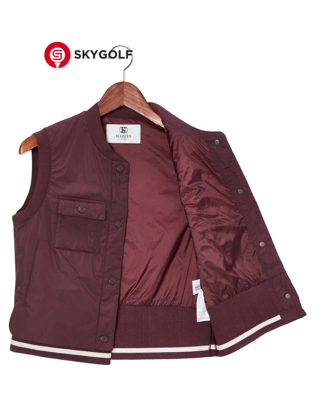 mặt trong áo vest Hazzys mỏng có túi ngực màu đỏ rượu