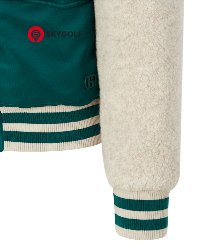 tay áo khoác golf Hazzys có đệm lót màu xanh ngọc