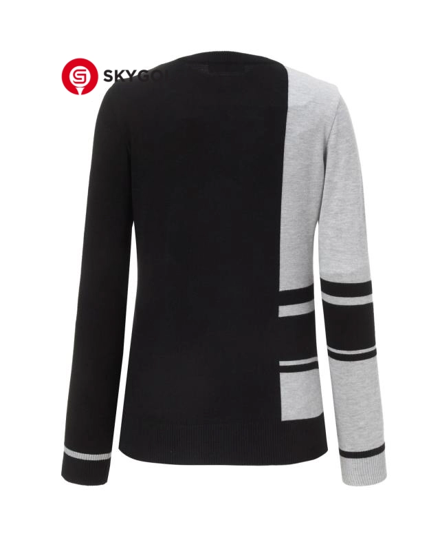 mặt sau áo len golf Hazzys đảo ngược màu đen