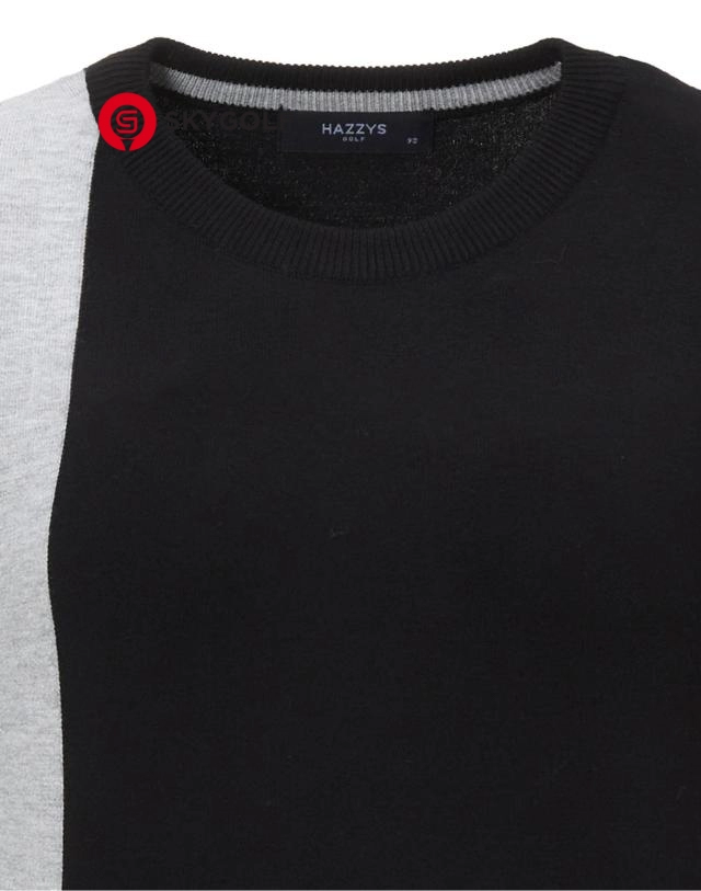 cổ áo len golf Hazzys đảo ngược màu đen
