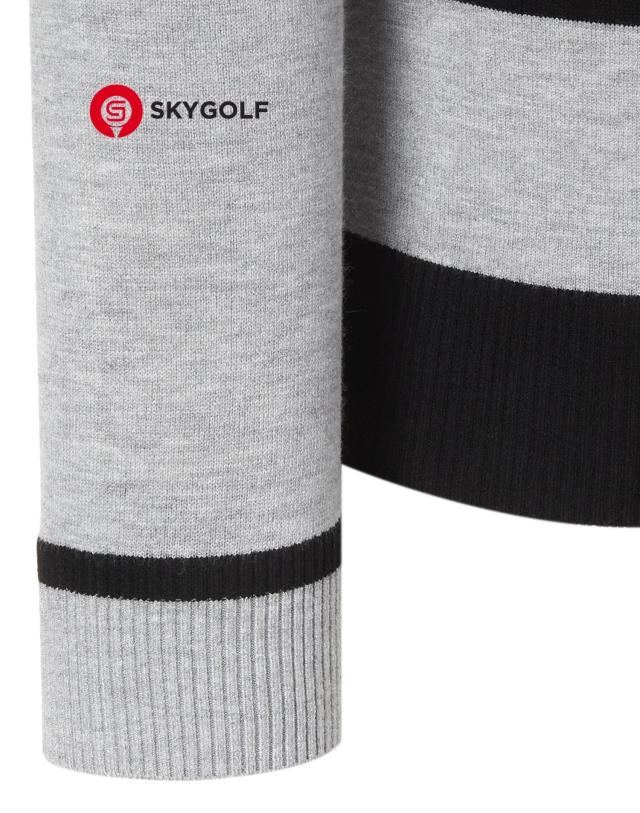 tay áo len golf Hazzys đảo ngược màu đen