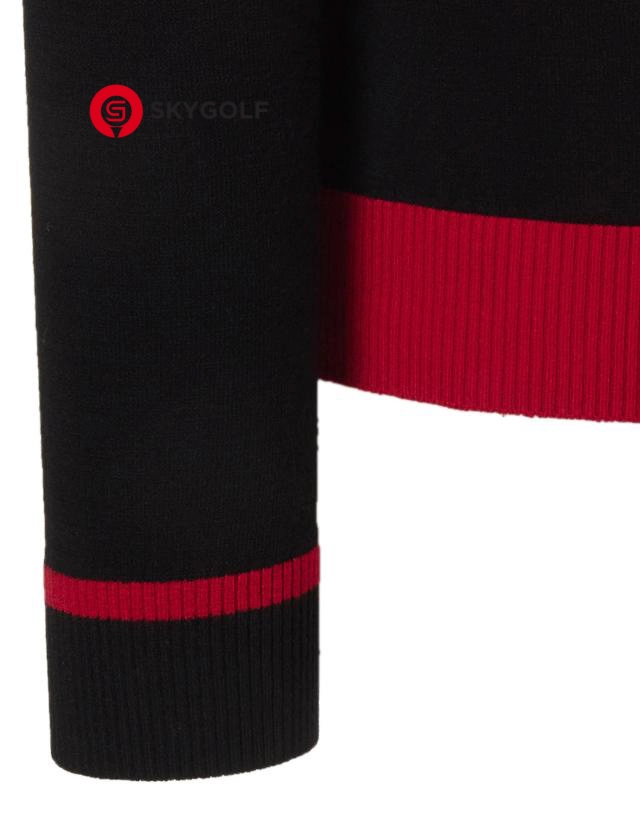 tay áo len golf Hazzys đảo ngược màu đỏ