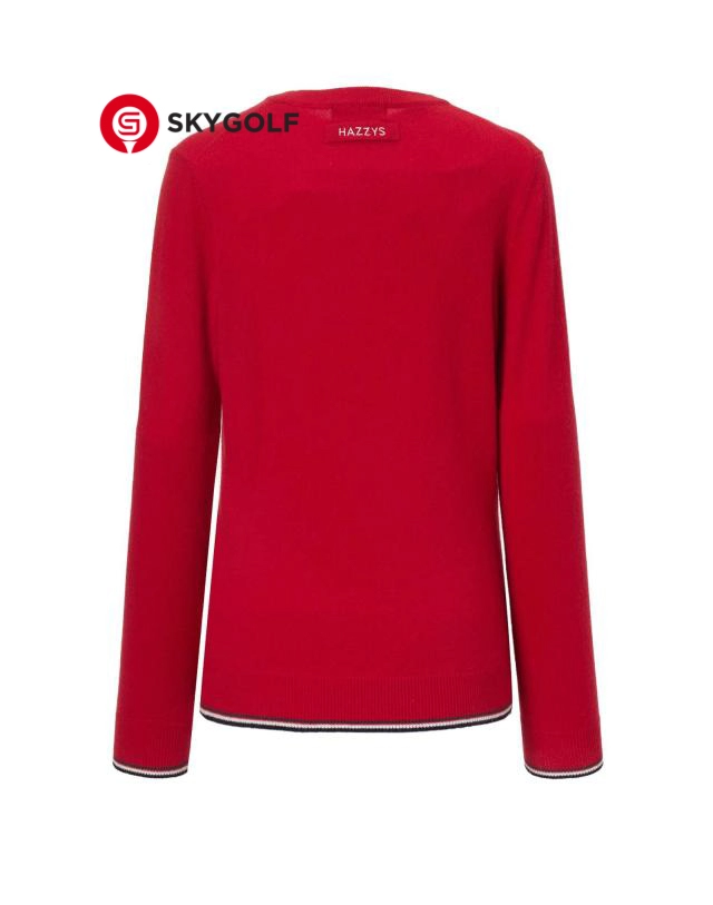 mặt sau áo len Hazzys cổ tròn thêu Paddington màu đỏ