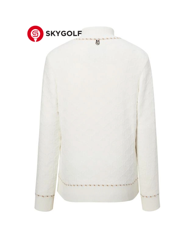 mặt sau áo nịt Hazzys cổ cao chống gió họa tiết màu trắng