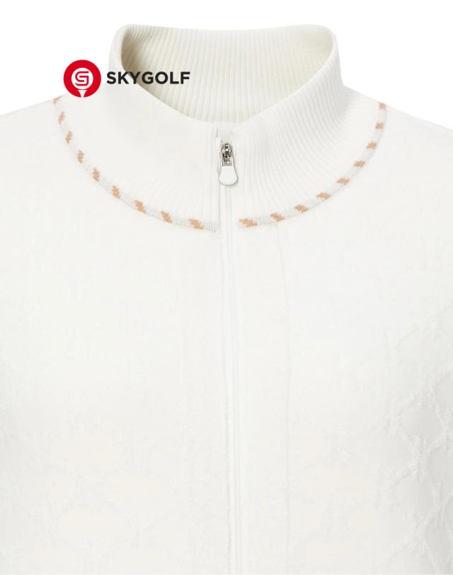 cổ áo nịt Hazzys cổ cao chống gió họa tiết màu trắng