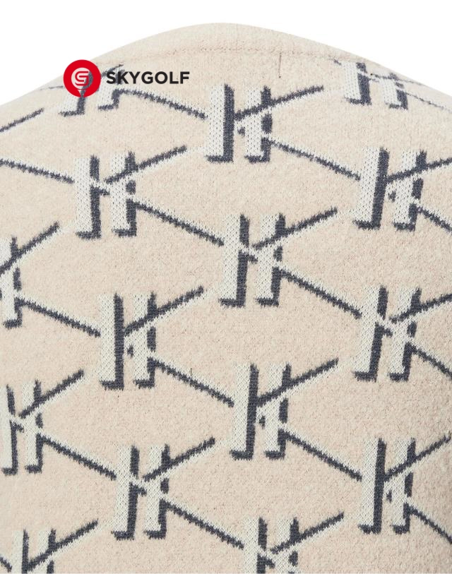 cận chất len áo Len Hazzys cổ tròn Họa Tiết Heriato màu nâu camel