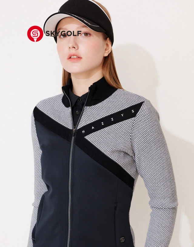 Áo len Hazzys chống gió màu đen lai trắng