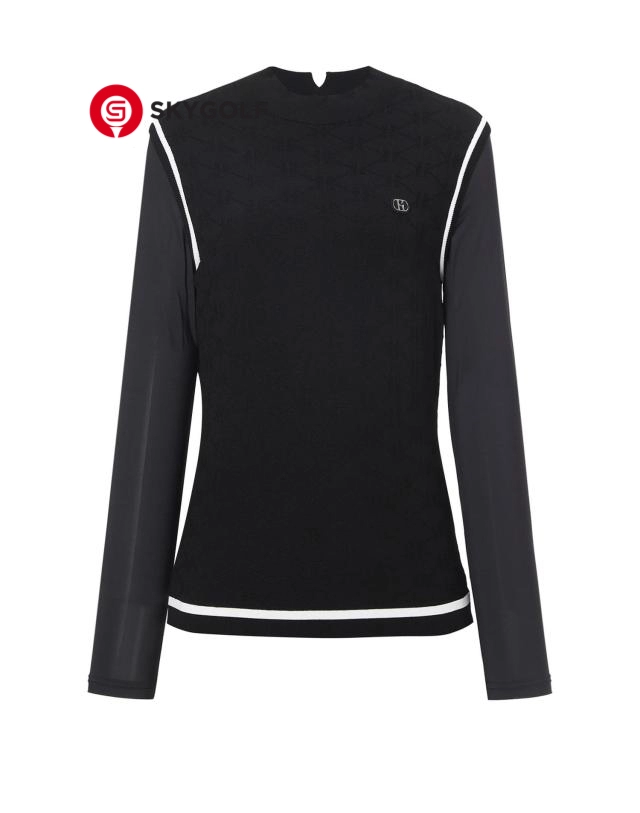 mặt trước áo len đan Hazzys dài tay màu đen