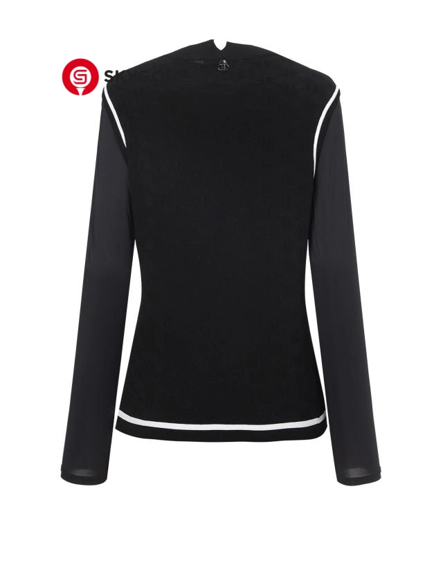 mặt sau áo len đan Hazzys dài tay màu đen