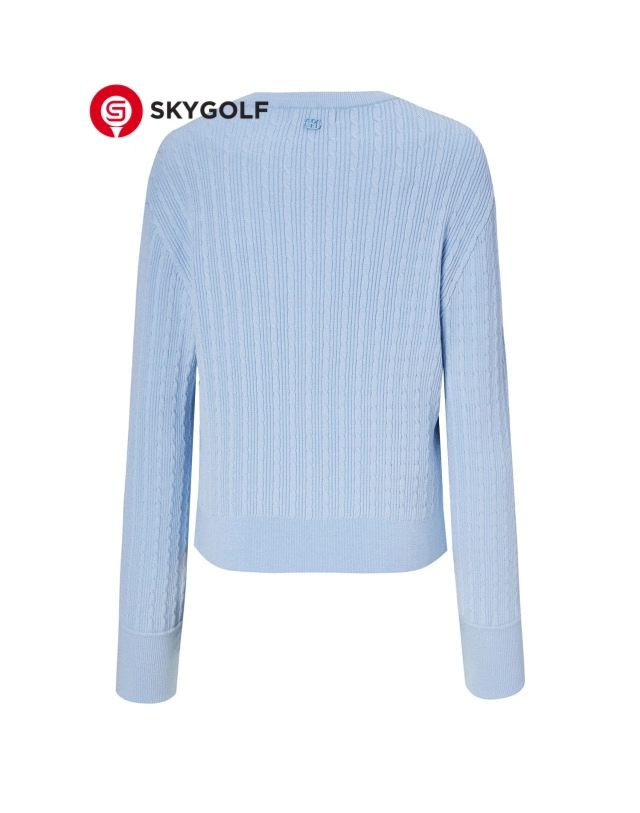 mặt sau áo len Hazzys họa tiết dây cáp màu xanh nhạt