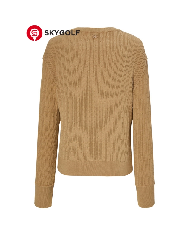 mặt sau áo len Hazzys họa tiết dây cáp màu nâu camel