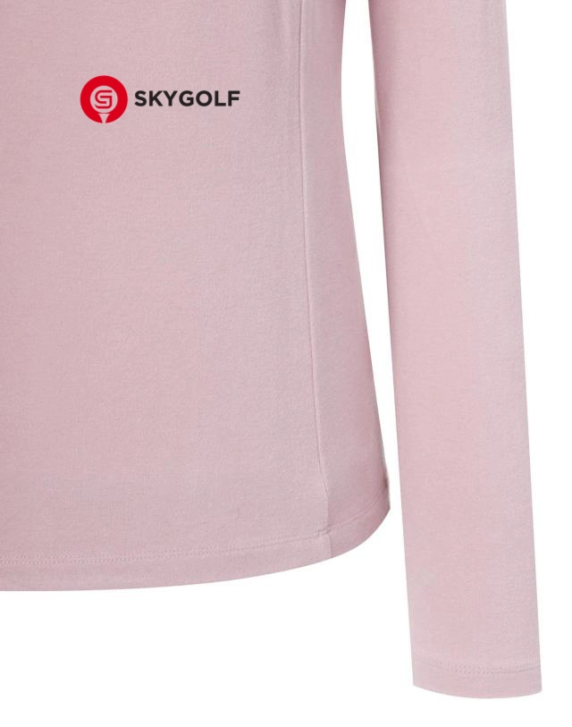 tay áo phông golf Hazzys hồng cổ bẻ nhẹ có khuy