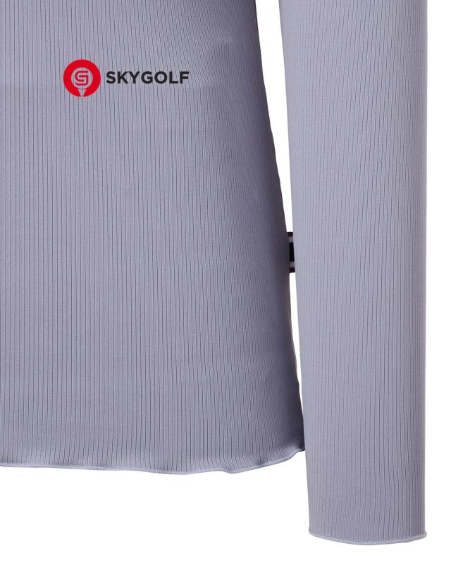 tay áo len in logo Hazzys cổ cách điệu màu tím