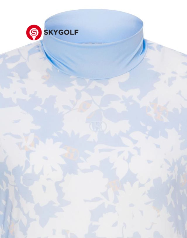 cổ áo len mềm Hazzys họa tiết full pattern màu xanh nhạt