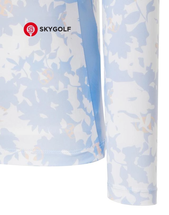 tay áo len mềm Hazzys họa tiết full pattern màu xanh nhạt