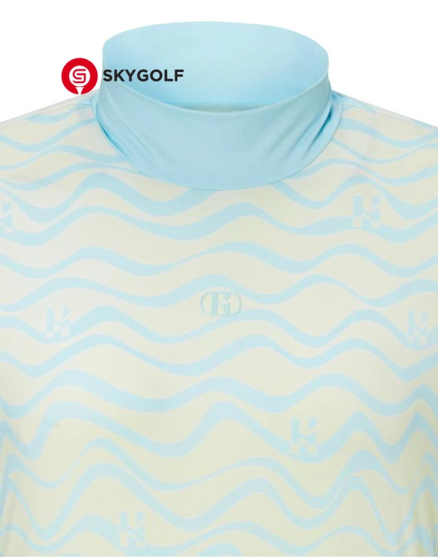 cổ áo len mềm Hazzys họa tiết full pattern màu xanh lá