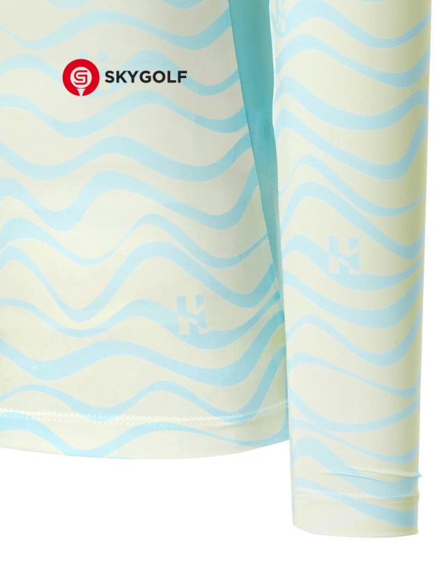 tay áo len mềm Hazzys họa tiết full pattern màu xanh lá