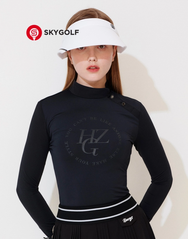 Áo phông dài tay Hazzys họa tiết lưới màu đen