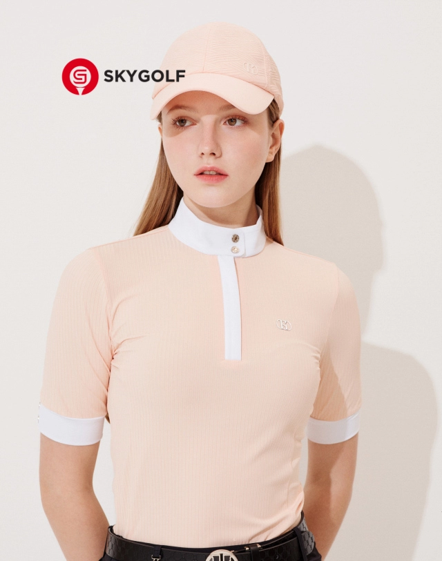 Áo thun gân Hazzys dài nửa cổ tay màu cam