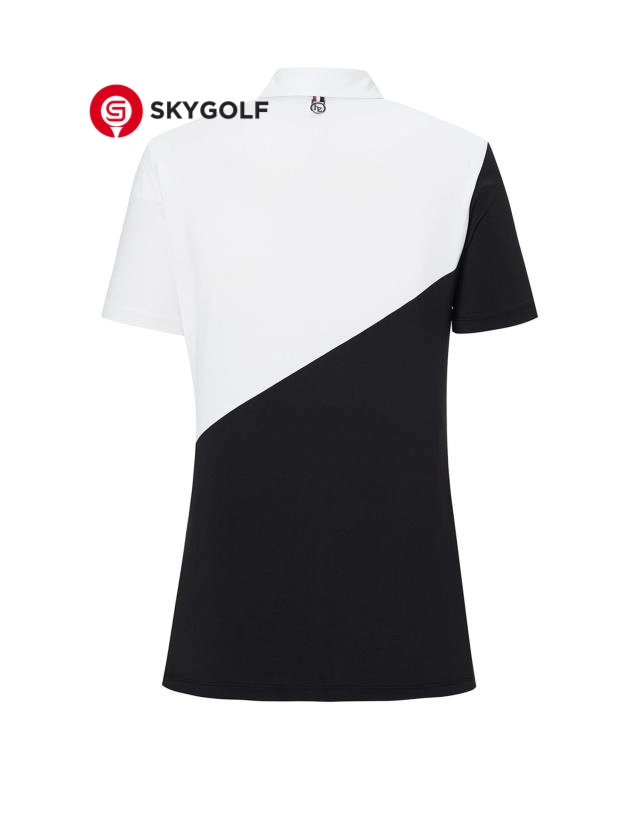 mặt sau áo thun cổ bẻ Hazzys tay ngắn màu đen