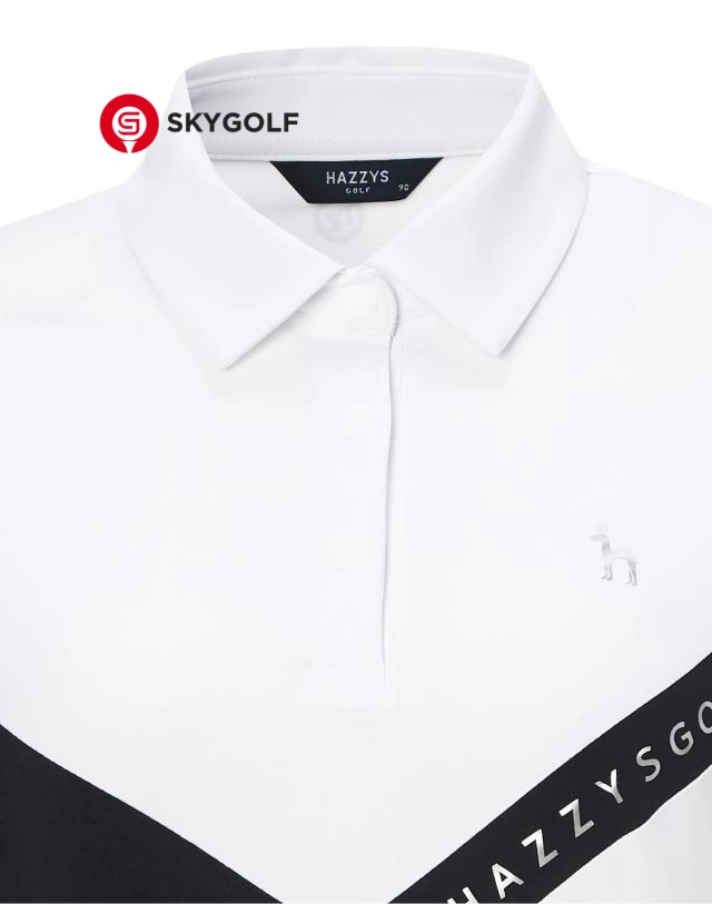 cổ áo thun cổ bẻ Hazzys tay ngắn màu đen