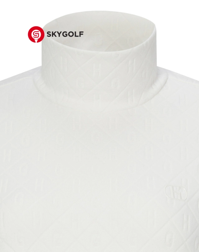 cổ áo len golf cổ cao Hazzys in chữ H màu trắng ngà