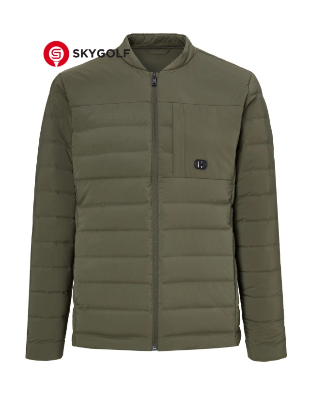 mặt trước áo khoác golf hazzys màu xanh rêu