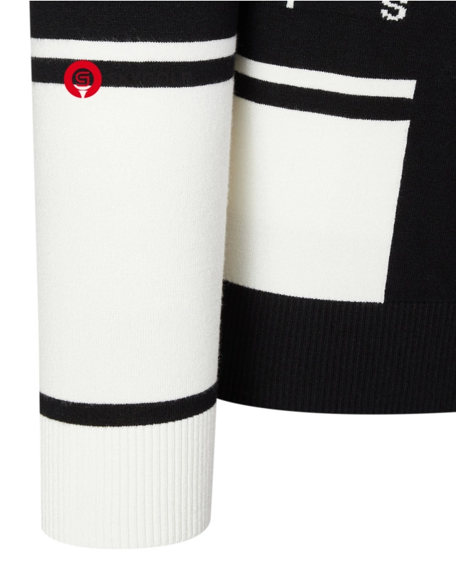 áo len nam hazzys golf cổ tròn màu đen trắng