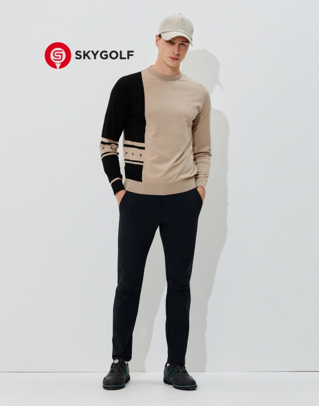 Áo golf nam Hazzys len tròn  chấm ngược màu be